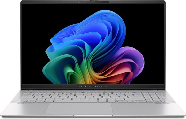 ASUS Vivobook S 15 Laptop; Copilot+ PC, 15.6” 3K 120Hz OLED Display, Qualcomm Snapdragon X Elite X1E-78-100 12-Core Processor, 16GB RAM, 1TB SSD, Windows 11 Home, Cool Silver, S5507QAD-PS96