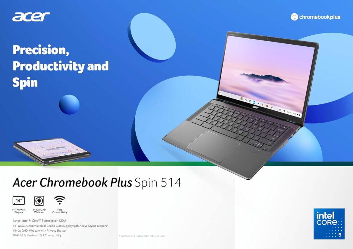 Acer Chromebook Plus Spin 514 CP514-4HN-58BV Laptop Launched in the US [ Intel Core 5 120U / 8GB ram / 256GB SSD ]
