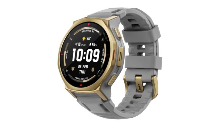 Amazfit T-Rex 3 Pro Outdoor Smart Watch 44mm Sapphire AMOLED Display with Flashlight, Dual Band GPS, Offline Maps, 25 Days Battery, 10 ATM, 180+ Sports Mode for Android & iPhone, Arctic Gold