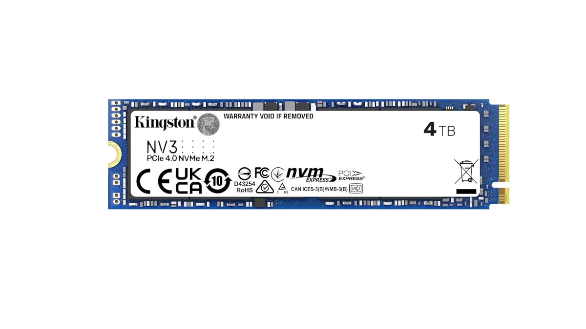 Kingston NV3 SNV3S/4000G 4TB SSD Launched in India – PCIe 4.0, 6000 MB/s – Listed on Amazon.in