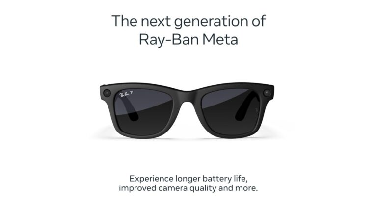 Ray-Ban Meta Wayfarer (Gen 2) smart glasses launched in India starting Rs.39,900. 12MP camera, 3K video, Meta AI, 8-hour battery. Check specs on Amazon.