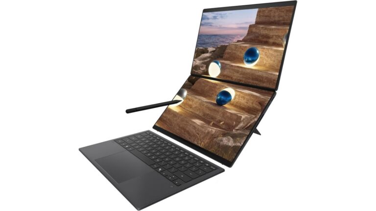 ASUS Zenbook Duo (2026) UX8407AA-DS99T at $2,099.99. Dual 14″ OLED 3K 144Hz, Intel Core Ultra 9 386H, 32GB RAM, 1TB SSD, 99Wh battery. Check price on Amazon.