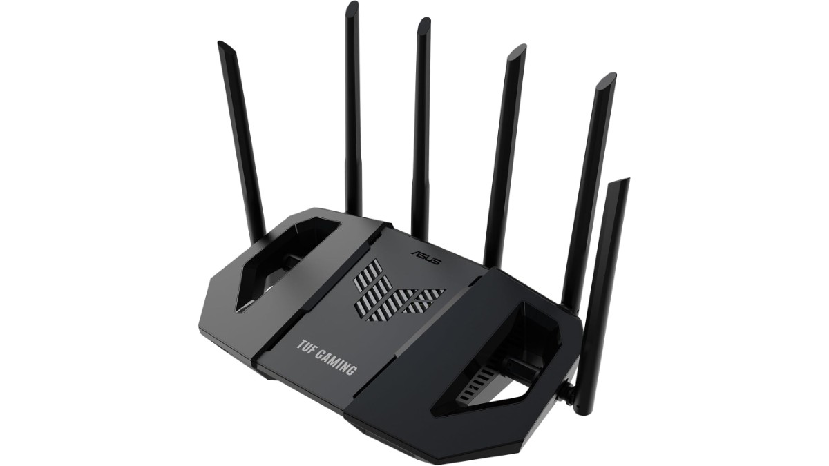 ASUS TUF Gaming BE6500 WiFi 7 dual-band router at $219.99. Up to 6500 Mbps, quad 2.5G ports, Game Accelerator, MLO, mesh compatible. Check price on Amazon.
