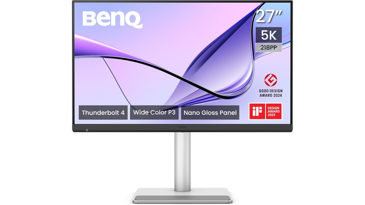 BenQ MA270S 27″ 5K monitor for Mac at $999.99 / £899.97. Nano Gloss, 99% P3, dual Thunderbolt 4 (96W), KVM, daisy chain, HDR10. Pre-order on Amazon.