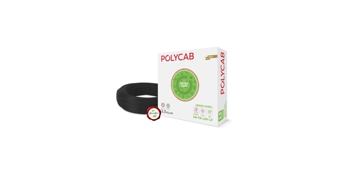 Polycab Green Wire+ and OPTIMA+ 90M house wires listed on Amazon India from Rs.52,369. 99.97% pure copper, GreenPro certified, rodent protection. Check prices and specs.