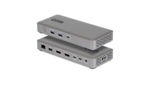 StarTech 208N-USB4-DOCK USB4 Docking Station with dual 4K display support, 2.5GbE, and 100W laptop charging — listed on Amazon US at $143.99