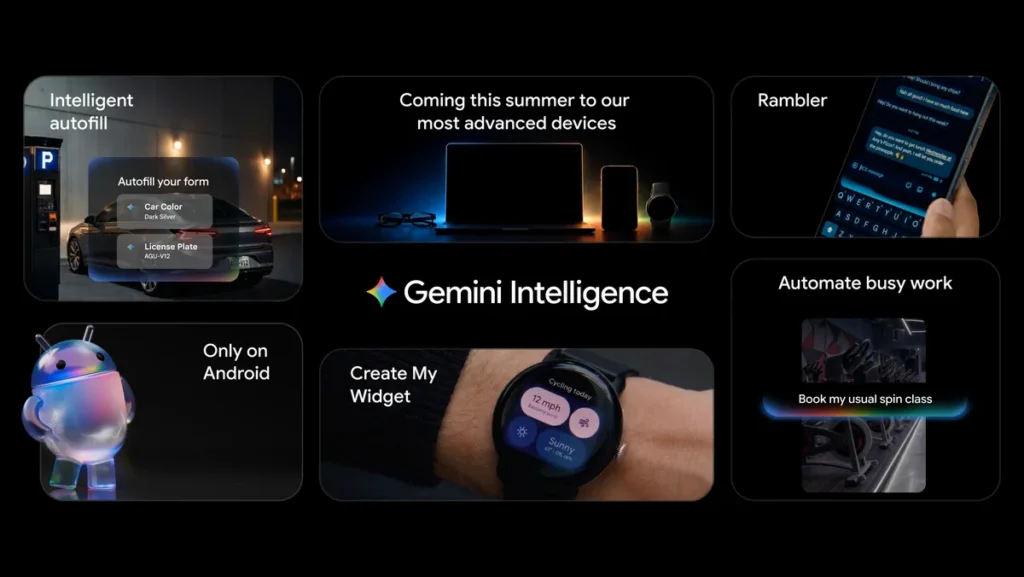 Google's Gemini Intelligence on Android — Multi-Step App Automation, Rambler, Create My Widget Coming First to Galaxy S26 and Pixel 10 2 Bento Blog header 5.6.26 .width 1200.format webp