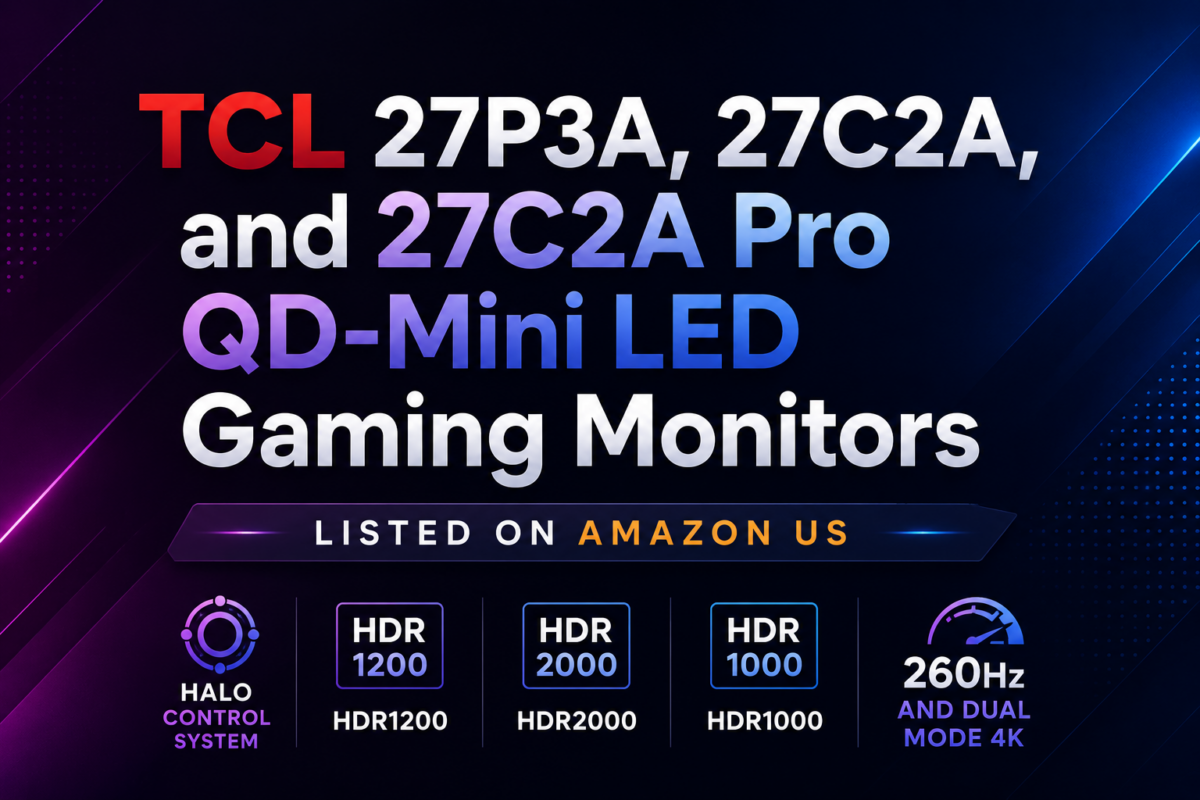 TCL 27P3A, 27C2A, and 27C2A Pro QD-Mini LED Gaming Monitors Listed on Amazon US