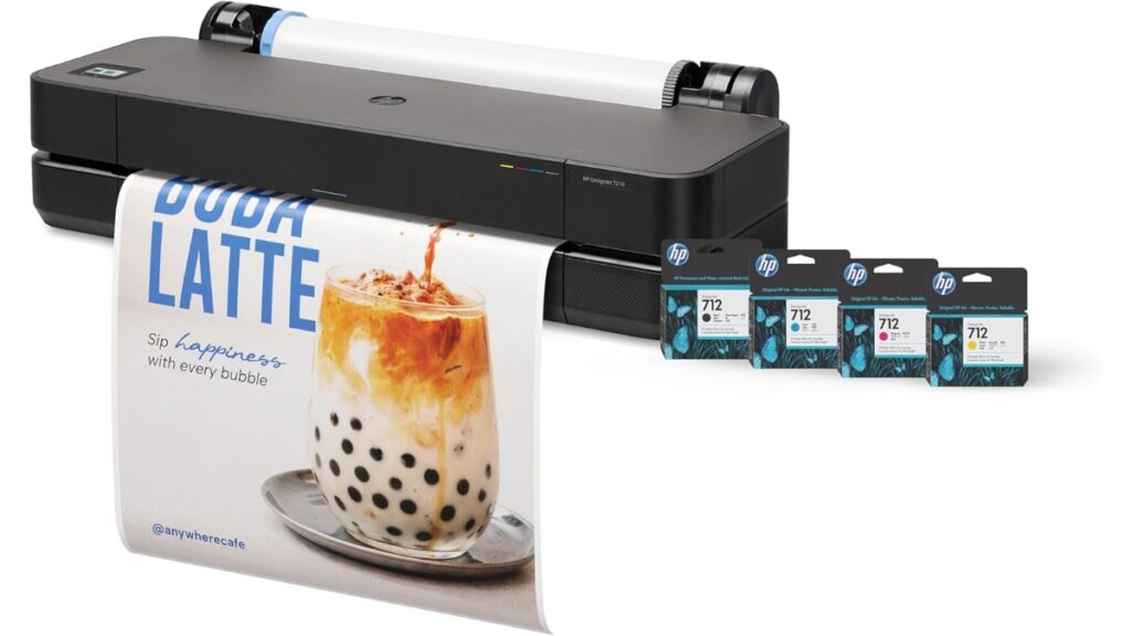 HP DesignJet T210 24-inch Large Format Plotter Printer (8AG32L#B1K) launched. Features 1-year ink, 2-year onsite support, and high-speed A1 printing. Available on Amazon US.