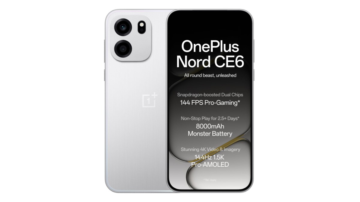OnePlus Nord CE6 launched in India. Check out the price, detailed specifications, 8000mAh battery, and availability on Amazon India.