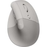 Logitech Lift Vertical Ergonomic Mouse 910-007663 in Sand colour with 57-degree vertical design and Logi Bolt wireless connectivity