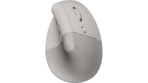 Logitech Lift Vertical Ergonomic Mouse 910-007663 in Sand colour with 57-degree vertical design and Logi Bolt wireless connectivity