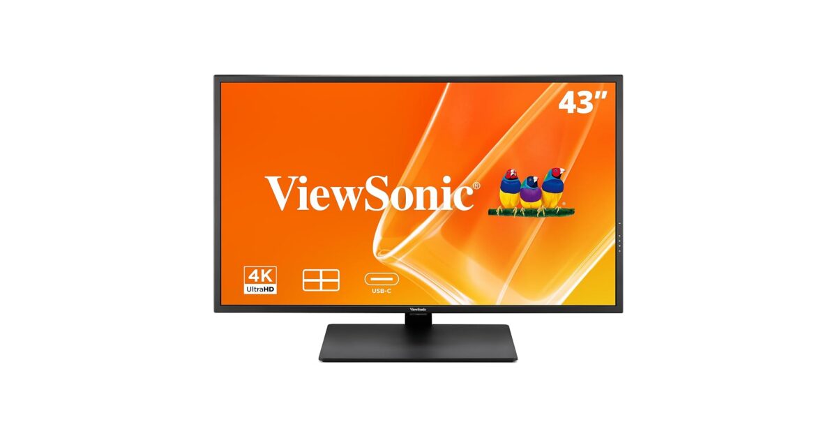 B0H337VCP4 ViewSonic VX4381U 4K 43 Inch 4K Monitor with HDR10 for Seamless Home