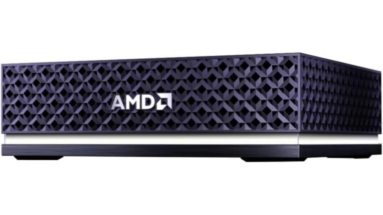 AMD Ryzen AI Halo RAH-001 personal AI desktop computer with Ryzen AI Max+ 395 processor, 128GB LPDDR5X-8000 unified memory, and AMD Radeon 8060S graphics