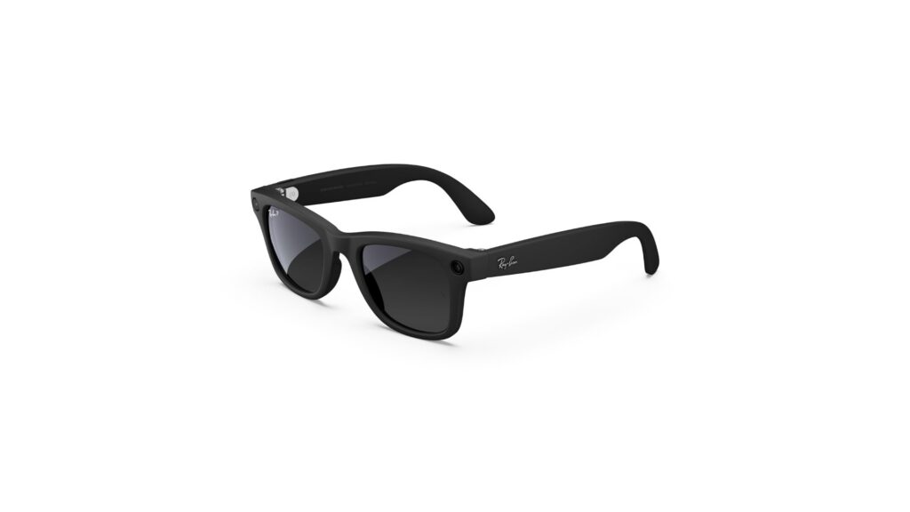 Ray-Ban Meta Gen 1 Wayfarer Matte Black 899-00599-01 smart AI glasses with 12 MP ultra-wide camera and Meta AI