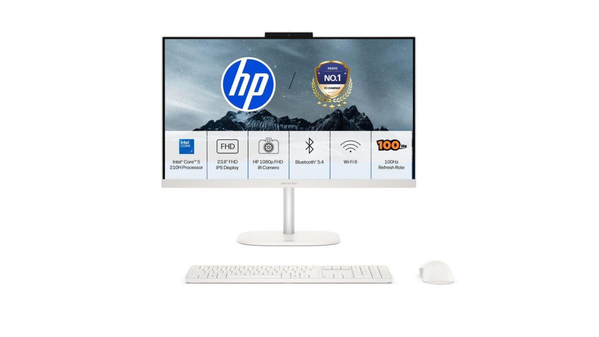 HP OmniStudio All-in-One 24-cu0567in D2HD9PA desktop with Intel Core 5 210H and 23.8-inch FHD 100Hz display