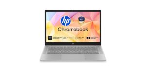 HP Chromebook 14, MediaTek Kompanio 540 (4GB LPDDR5, 128GB UFS) HD, Anti-Glare, Micro-Edge, 14''/35.6cm, ChromeOS, 100 GB Google One(1yr), Modern Gray,1.35kg, nm0004MU, HD Camera w/Shutter Laptop