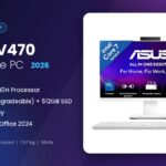 ASUS V470 V470VA-KWC7004WS All-in-One PC with Intel Core 7 240H and 27-inch FHD 100Hz display