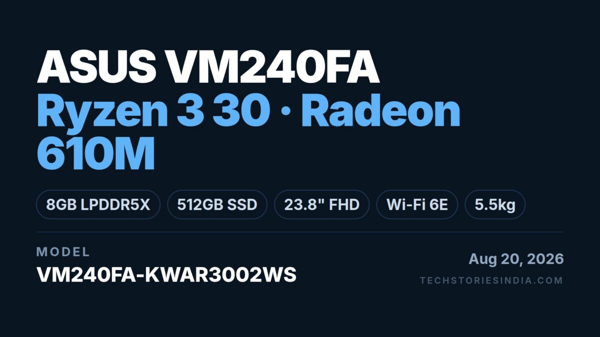 ASUS VM240FA VM240FA-KWAR3002WS All-in-One PC with AMD Ryzen 3 30 and 23.8-inch FHD display