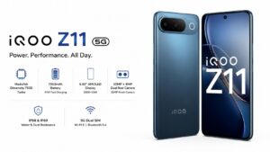 iQOO Z11 5G smartphone with 6.83-inch AMOLED display, MediaTek Dimensity 7500 Turbo and 7050mAh battery