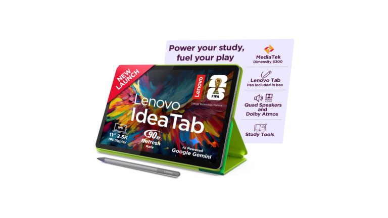 Lenovo Idea Tab FIFA World Cup 26 Edition ZAFM0782IN tablet with 11-inch 2.5K display and bundled Tab Pen and Folio Case
