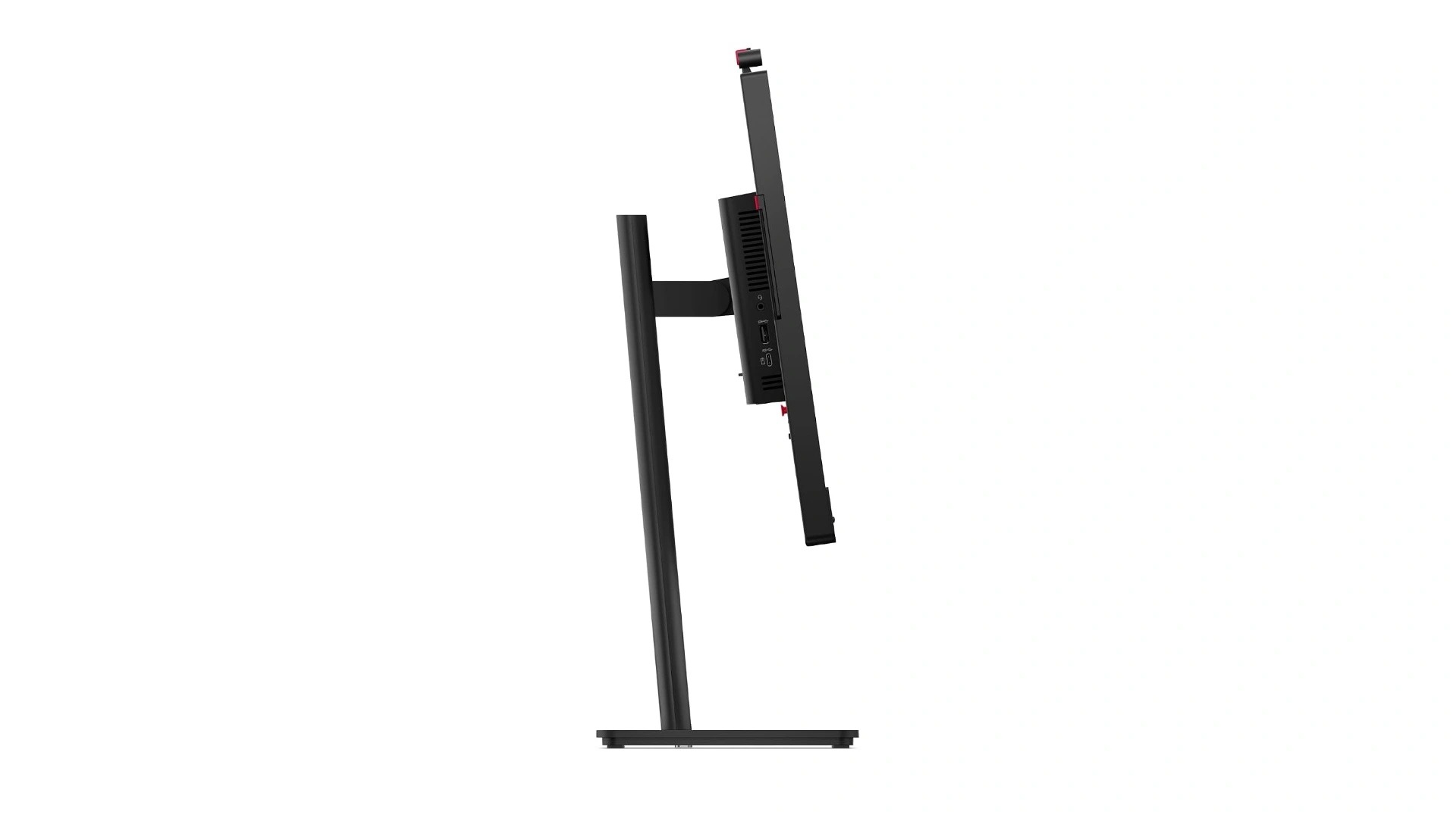 Lenovo ThinkVision T24D-4v (64B7UAR1IN) 23.8-inch Monitor Listed on Amazon India – FHD IPS 120Hz, 5MP IR+RGB Camera, 100W USB-C Docking 10 Lenovo ThinkVision T24D-4v side profile showing the height adjustable stand at full extension