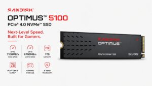 SanDisk Optimus 5100 SDSP51100TAN-000E0 1TB NVMe SSD with PCIe 4.0 x4 interface and 7,100MB/s read speed
