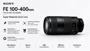 Sony FE 100-400mm F5.6-8 OSS SEL100400B.SYX full-frame super-telephoto zoom lens with Optical SteadyShot and 654g body