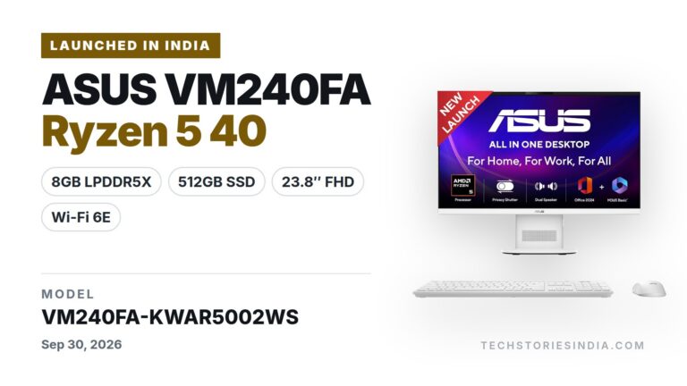 ASUS VM240FA-KWAR5002WS all-in-one PC with AMD Ryzen 5 40 and 23.8-inch FHD display