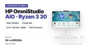 HP OmniStudio All-in-One 24-cv0020in desktop with 23.8-inch FHD display and AMD Ryzen 3 30 processor