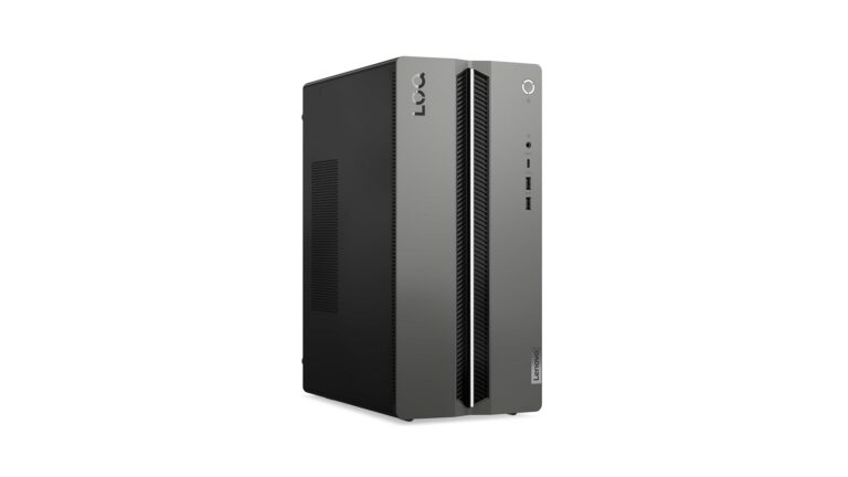 Lenovo LOQ Tower 91AY0078IN gaming desktop with Intel Core Ultra 7 251HX and RTX 5060 Ti 8GB in Luna Grey