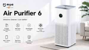 Mijia by Xiaomi Air Purifier 6 BHR0A53IN room air purifier with 443 m3 per hour CADR and PM1 AQI monitor display