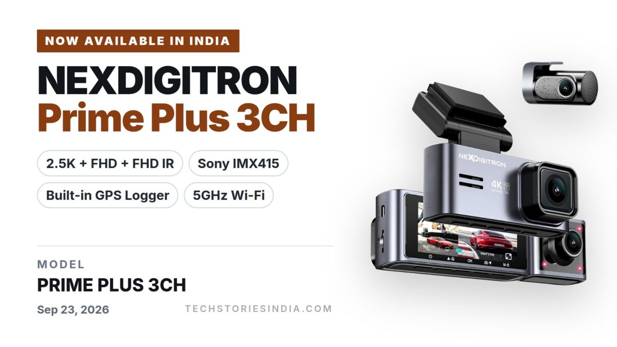 NEXDIGITRON Prime Plus 3CH 3-channel dash camera with 2.5K front, IR cabin camera and built-in GPS logger