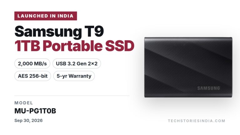 Samsung T9 Portable External SSD 1TB MU-PG1T0B in black with USB 3.2 Gen 2x2 and up to 2,000 MB/s read speed