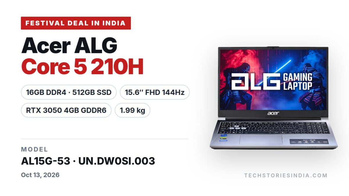 Deal on Acer ALG AL15G-53 (UN.DW0SI.003) Gaming Laptop on Amazon India | Limited Time Great Indian Festival 2026 Deal