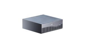 ASUS Ascent GX10 GX10-GG0064BN mini PC in Stellar Gray with rear ports showing ConnectX-7, 10G LAN, HDMI and USB-C