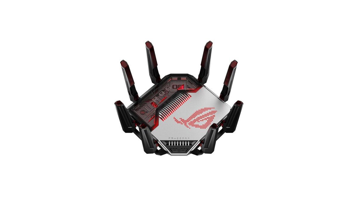ASUS ROG Rapture GT-BN98 quad-band WiFi 8 gaming router with eight antennas and dual 10G ports