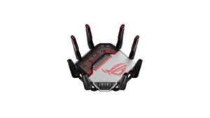 ASUS ROG Rapture GT-BN98 quad-band WiFi 8 gaming router with eight antennas and dual 10G ports