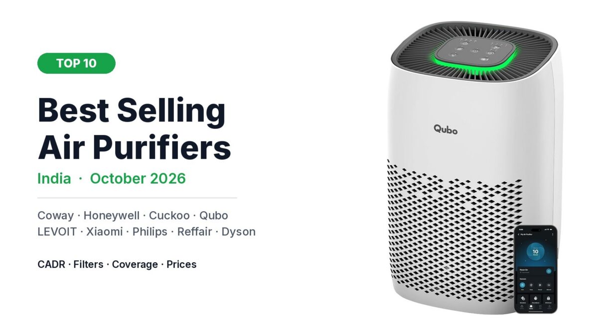 Top 10 best selling air purifiers in India, October 2026, with Qubo Q200 smart air purifier