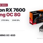 GIGABYTE Radeon RX 7600 Gaming OC 8G GV-R76GAMING OC-8GD graphics card with triple WINDFORCE fans and retail box