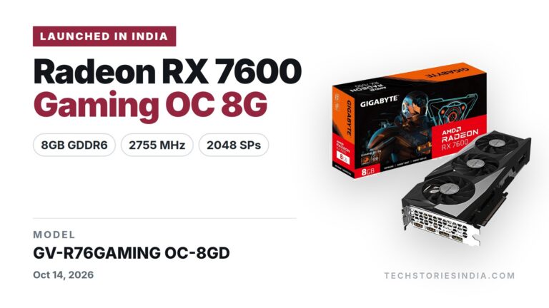GIGABYTE Radeon RX 7600 Gaming OC 8G GV-R76GAMING OC-8GD graphics card with triple WINDFORCE fans and retail box