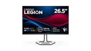 Lenovo Legion Pro 27UD-10 68CEGACBIN 26.5-inch 4K QD-OLED gaming monitor with 240Hz refresh rate and height adjustable stand