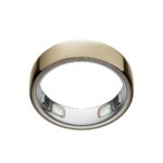 Oura Ring 5 titanium smart ring in Gold finish showing inner sensors