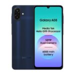 Samsung Galaxy A08 LTE smartphone in Dark Blue with 6.7-inch HD+ display, 50MP dual camera and 6000mAh battery