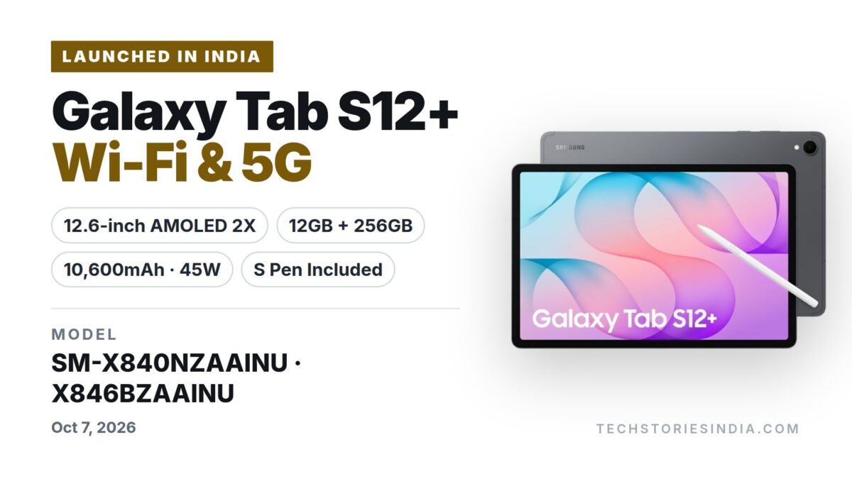 Samsung Galaxy Tab S12+ SM-X840NZAAINU tablet with 12.6-inch Dynamic AMOLED 2X display and S Pen
