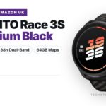 SUUNTO Race 3S OW265 GPS watch in Titanium Black with 1.32-inch AMOLED display and perforated black silicone strap