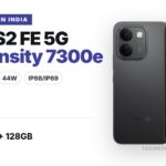vivo S2 FE 5G smartphone in Titan Black with 6.83-inch AMOLED display, Dimensity 7300e, 10000mAh battery and 44W charging, launched in India on Amazon